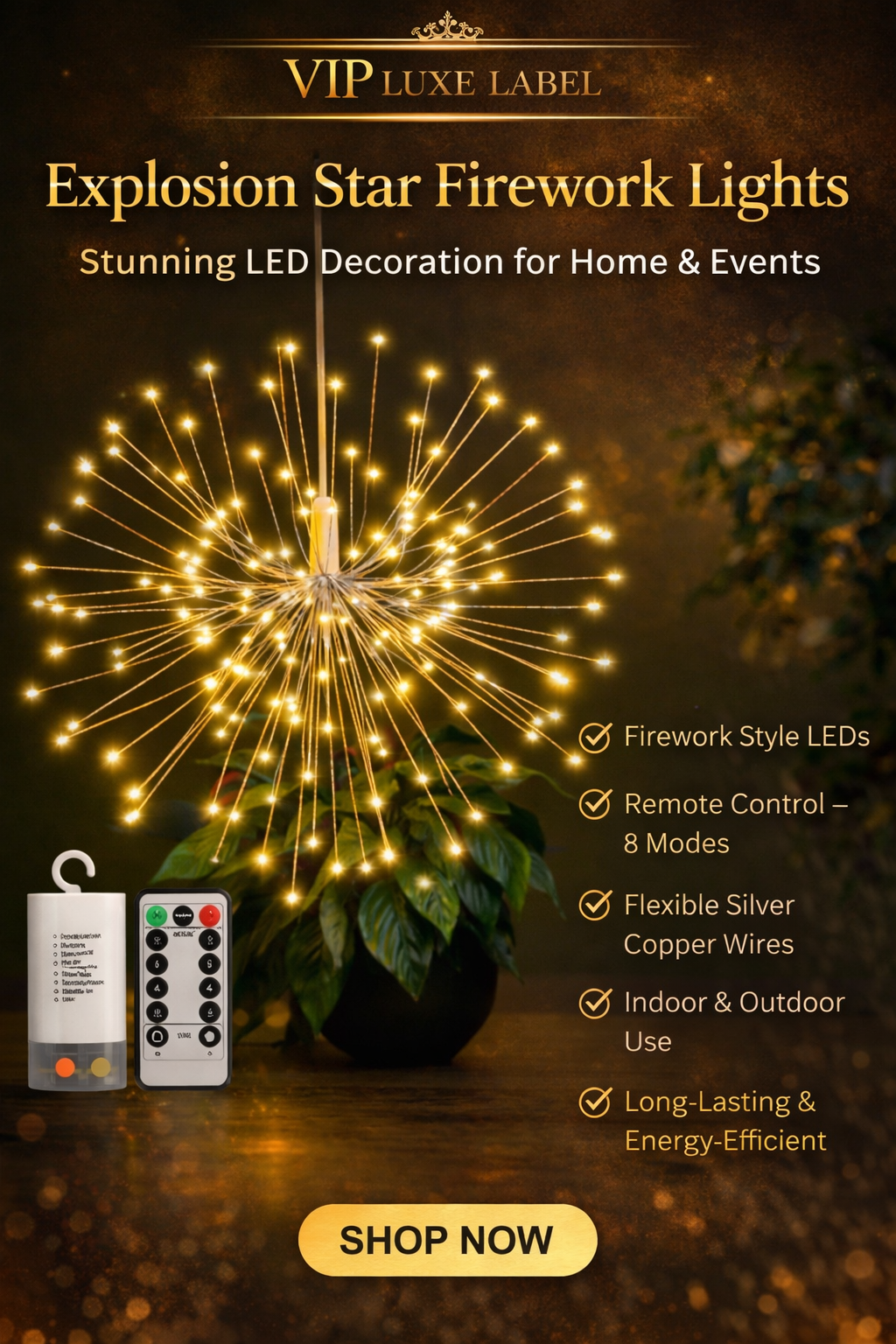 Firework LED Star String Lights
