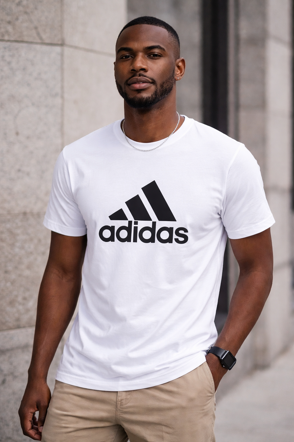 Men’s White Cotton T-Shirt – Classic Fit