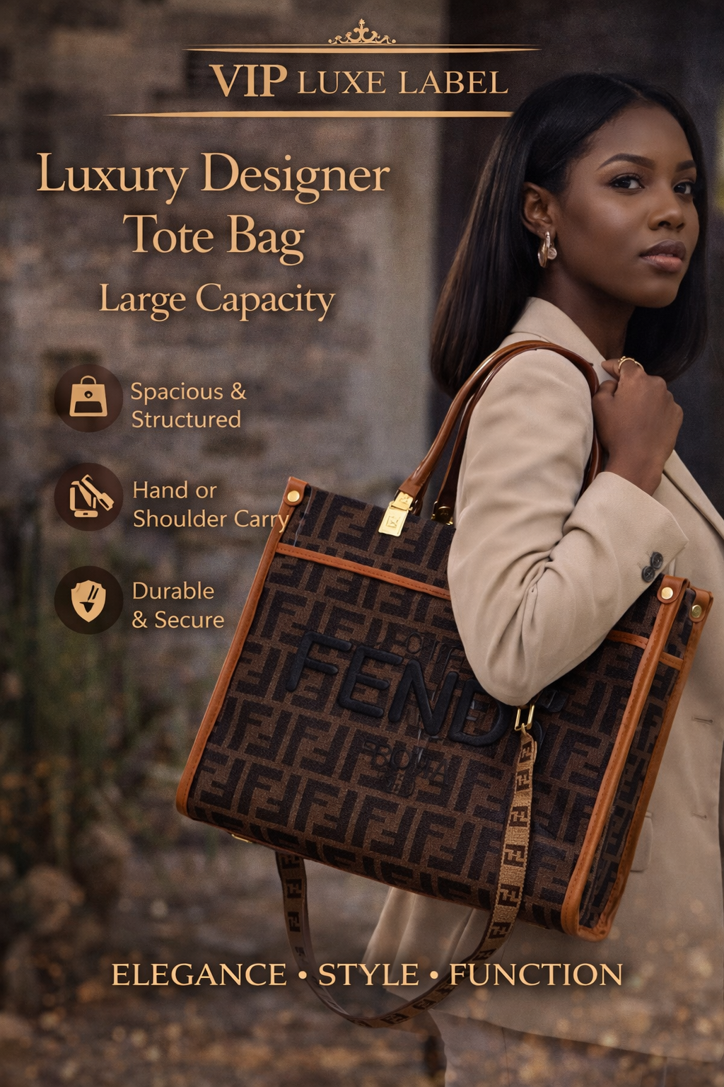 Luxury Designer Tote Bag – Large Capacity